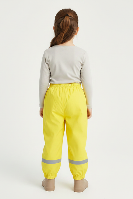 Pantalon De Pluie Jaune Imperméable Enfant Dinosaure Réfléchissant - Polyester - vue 2