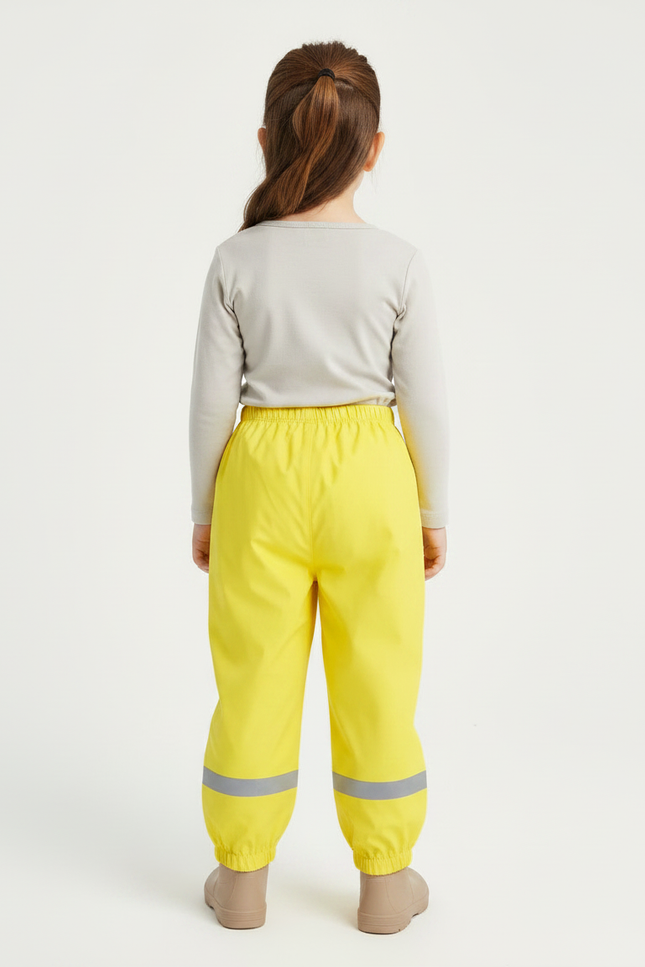 Pantalon De Pluie Jaune Imperméable Enfant Dinosaure Réfléchissant - Polyester - vue 2