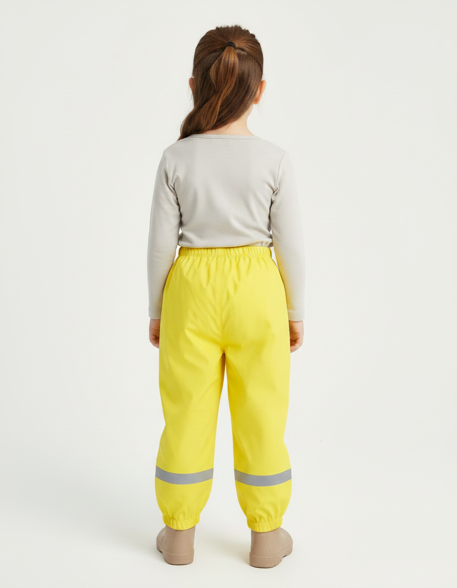 Pantalon De Pluie Jaune Imperméable Enfant Dinosaure Réfléchissant - Polyester - vue 2