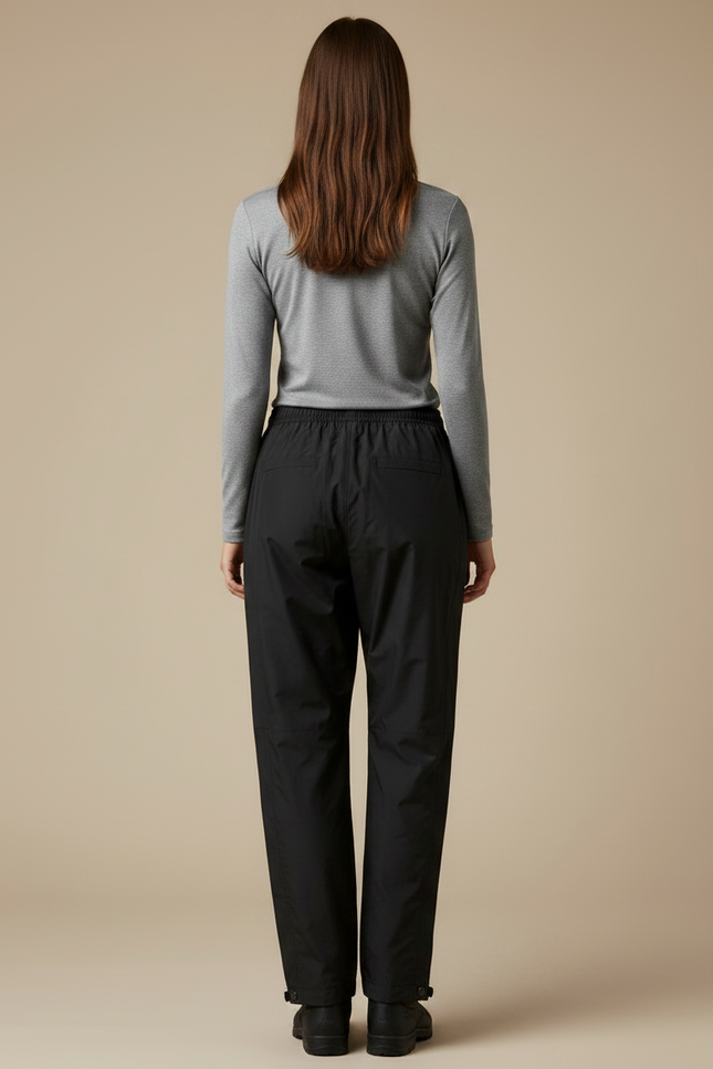 Pantalon De Pluie Noir Ample Nylon Imperméable Femme - Polyester - vue 2