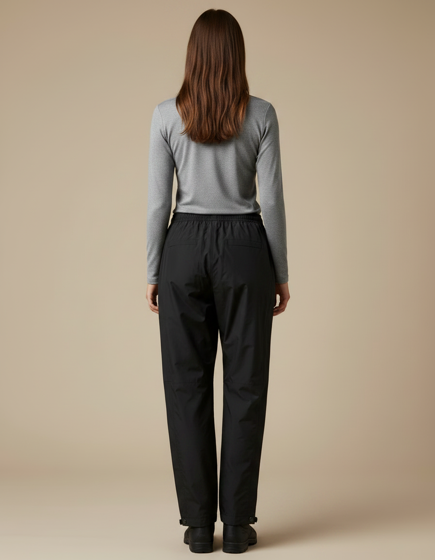 Pantalon De Pluie Noir Ample Nylon Imperméable Femme - Polyester - vue 2