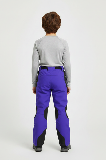 Pantalon De Pluie Enfant Imperméable Violet Noir Softshell - Polyester - vue 2