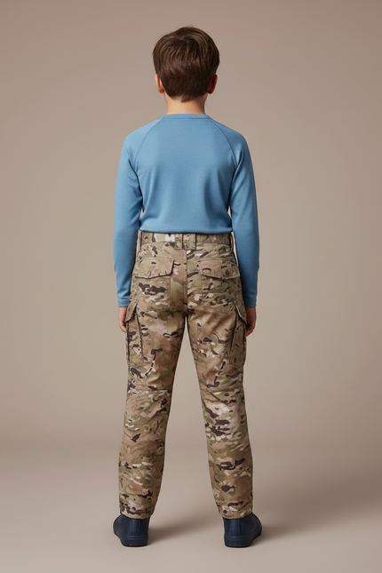 Pantalon De Pluie Camouflage Cargo Militaire Enfant - Multicolore Polyester - vue 2