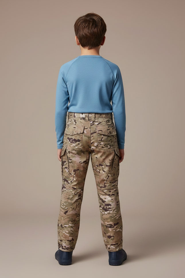 Pantalon De Pluie Camouflage Cargo Militaire Enfant - Multicolore Polyester - vue 2