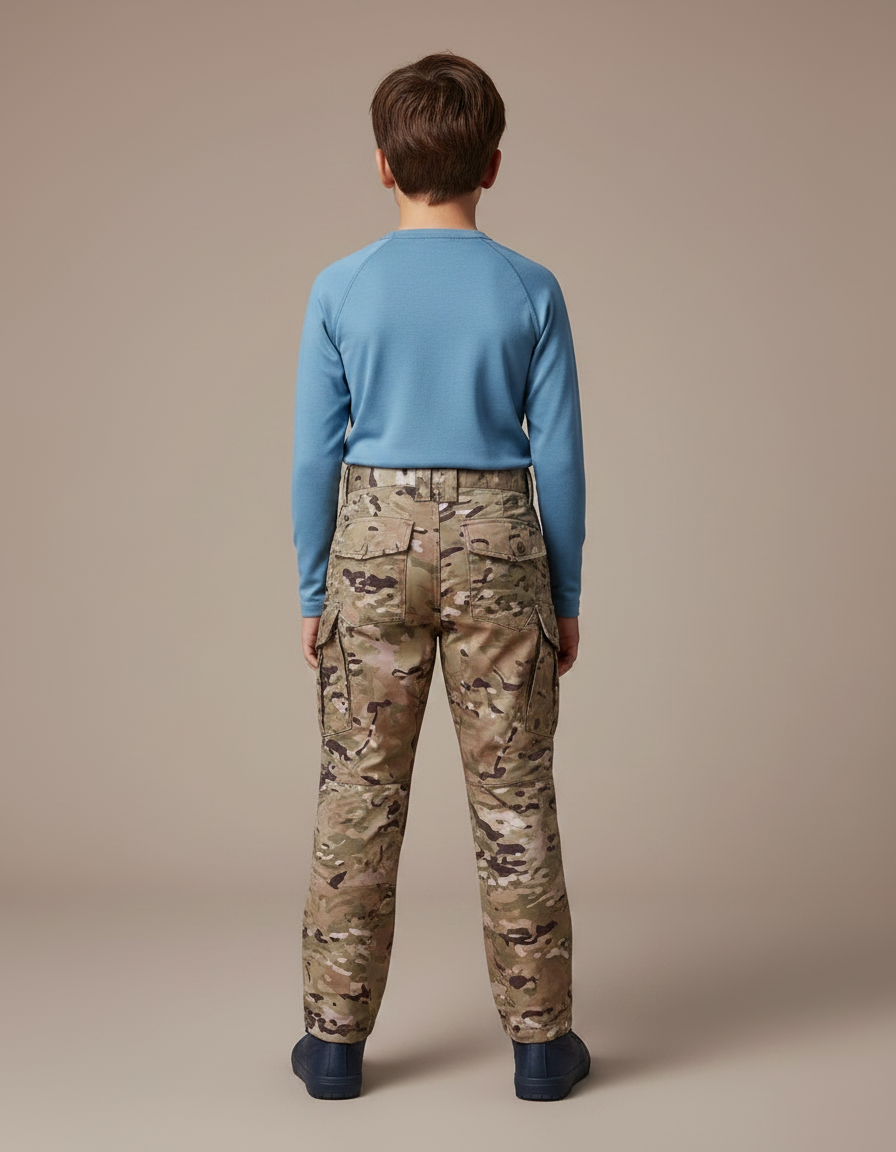 Pantalon De Pluie Camouflage Cargo Militaire Enfant - Multicolore Polyester - vue 2