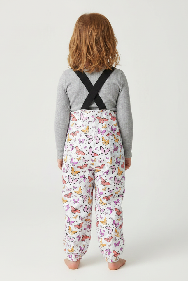 Pantalon De Pluie Blanc Papillons Bretelles Imperméable Enfant - Polyester - vue 2