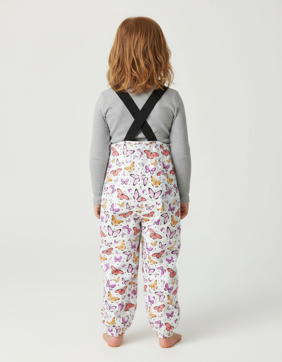 Pantalon De Pluie Blanc Papillons Bretelles Imperméable Enfant - Polyester - vue 2
