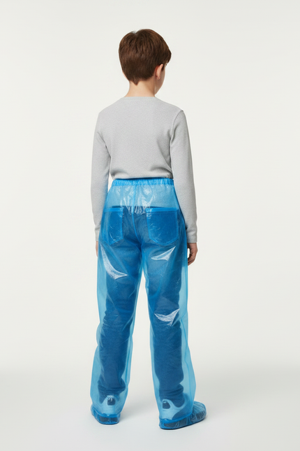 Pantalon De Pluie Bleu Transparent Jetable Ample Garçon - Polyester - vue 2