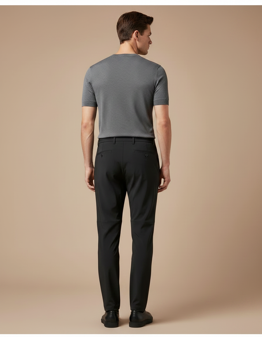 Pantalon De Pluie Noir Homme Élastique Séchage Rapide Décontracté - Polyester - vue 2