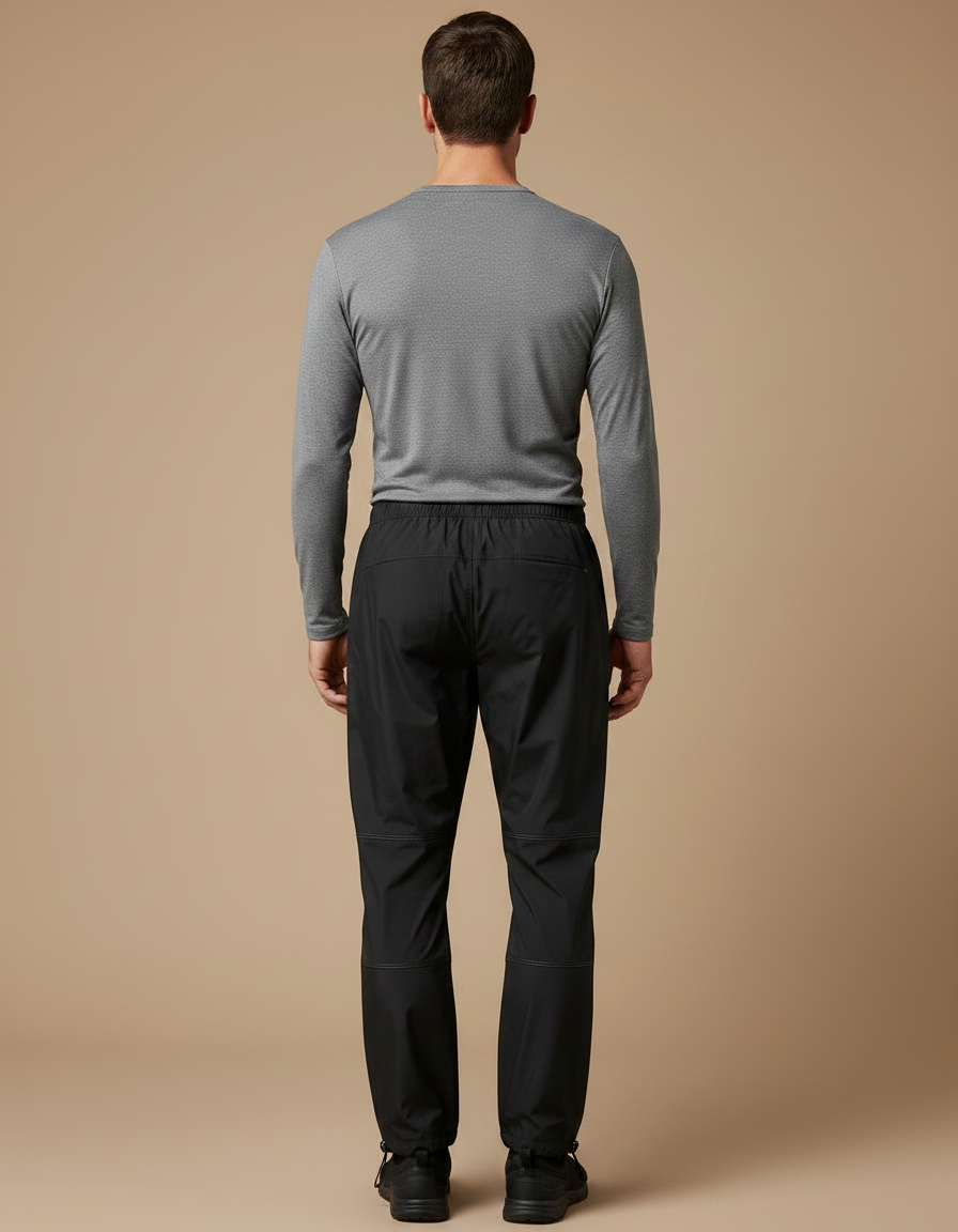 Pantalon De Pluie Noir Ample Imperméable Homme Randonnée - Polyester - vue 2