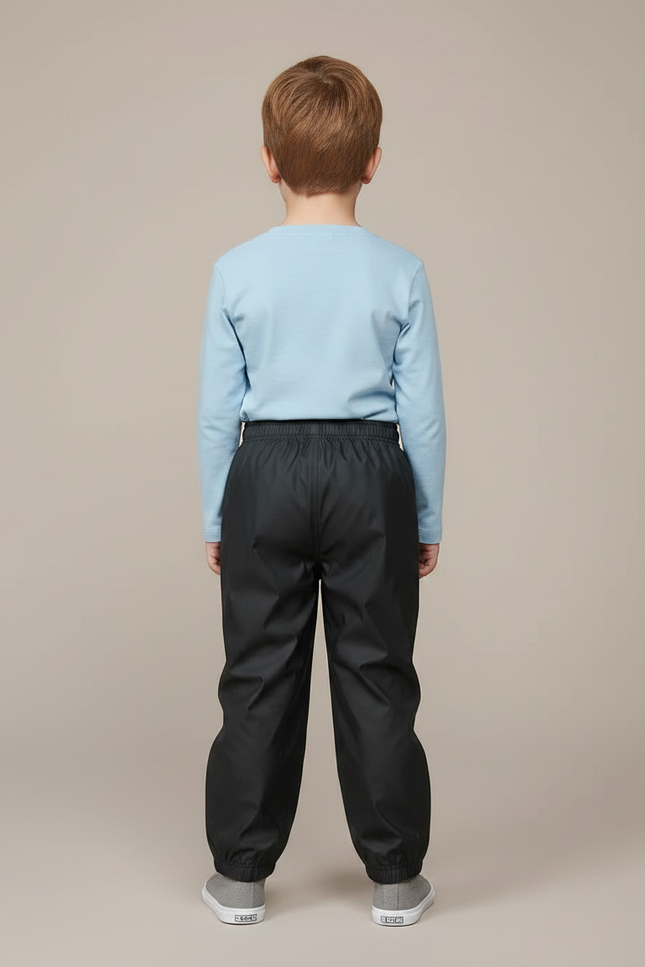Pantalon De Pluie Noir Imperméable Enfant Élastiqué Unisexe - Polyester - vue 2
