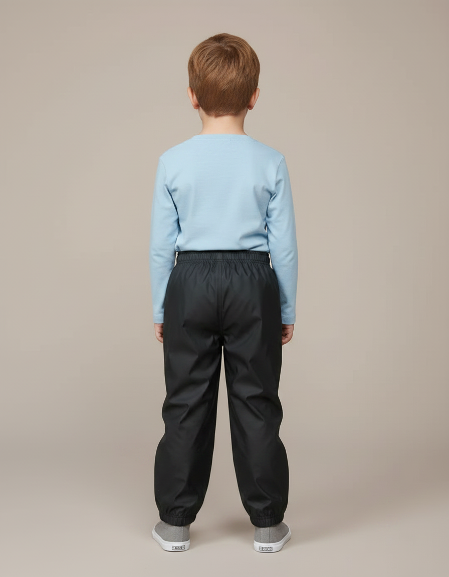 Pantalon De Pluie Noir Imperméable Enfant Élastiqué Unisexe - Polyester - vue 2