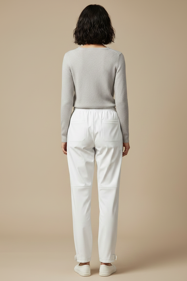 Pantalon De Pluie Blanc Imperméable Coupe Droite Élégant - Polyester - vue 2