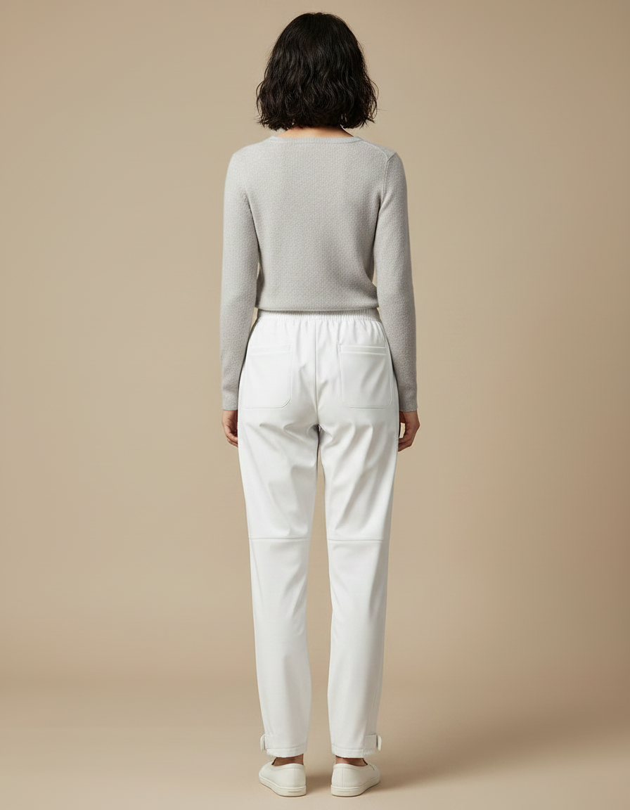 Pantalon De Pluie Blanc Imperméable Coupe Droite Élégant - Polyester - vue 2