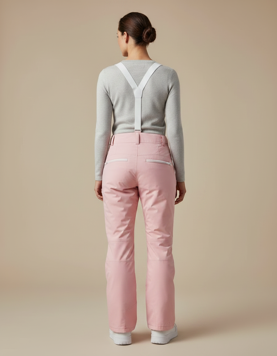Pantalon De Pluie Rose Imperméable Bretelles Femme - Polyester - vue 2