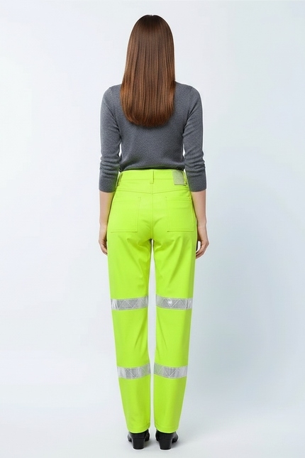 Pantalon De Pluie Jaune Fluo Réfléchissant Imperméable Unisexe - Polyester - vue 2
