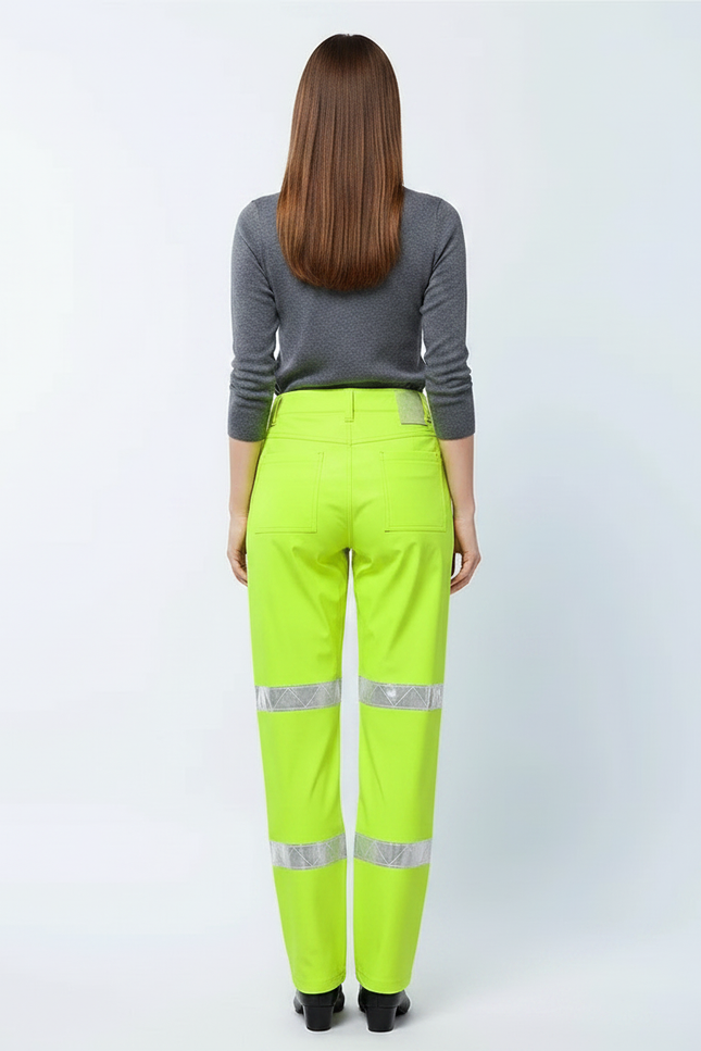 Pantalon De Pluie Jaune Fluo Réfléchissant Imperméable Unisexe - Polyester - vue 2