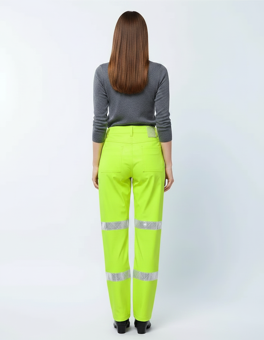 Pantalon De Pluie Jaune Fluo Réfléchissant Imperméable Unisexe - Polyester - vue 2