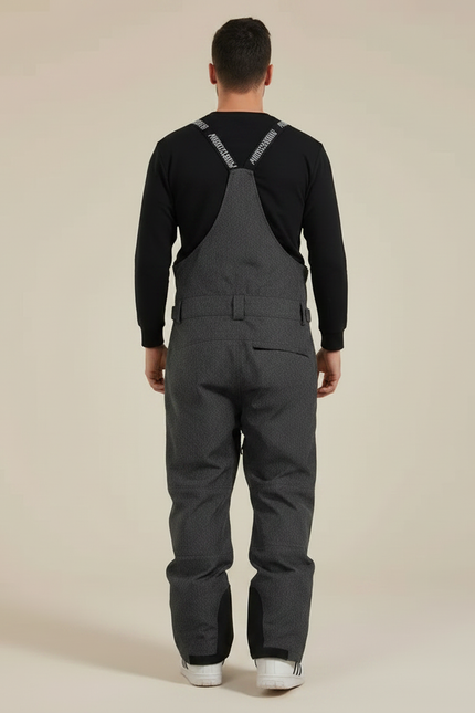Pantalon De Pluie Gris Imperméable Bretelles Homme Ski - Polyester - vue 2