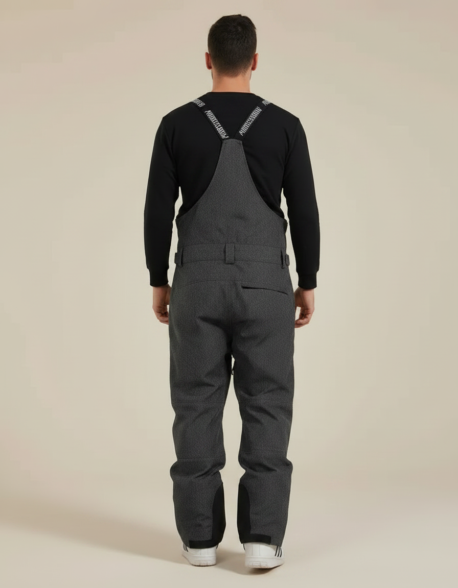 Pantalon De Pluie Gris Imperméable Bretelles Homme Ski - Polyester - vue 2
