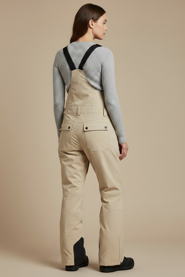 Pantalon De Pluie Beige Imperméable Bretelles Ski Femme - Polyester - vue 2