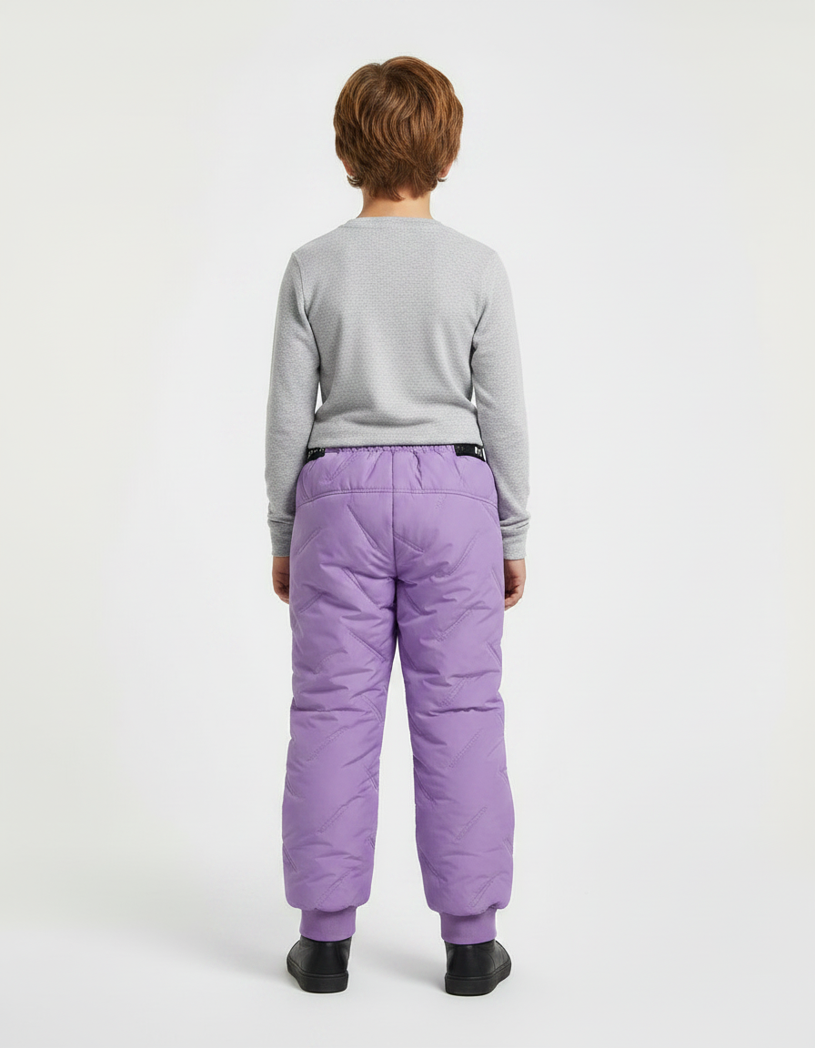 Pantalon De Pluie Violet Matelassé Élastique Chaud Enfant - Polyester - vue 2