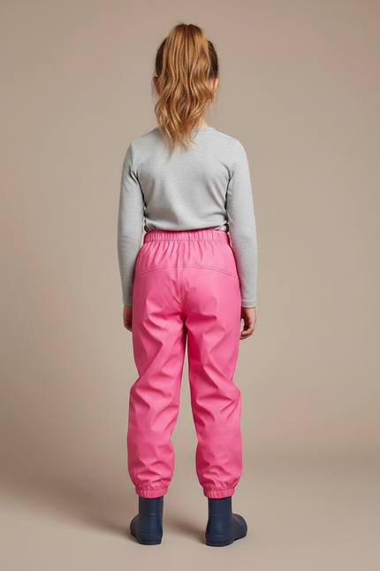 Pantalon De Pluie Rose Imperméable Motifs Floraux Fille - Polyester - vue 2
