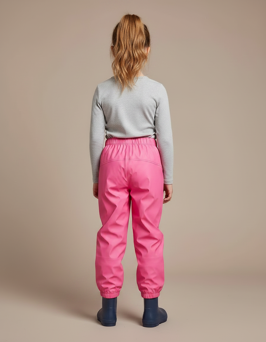Pantalon De Pluie Rose Imperméable Motifs Floraux Fille - Polyester - vue 2