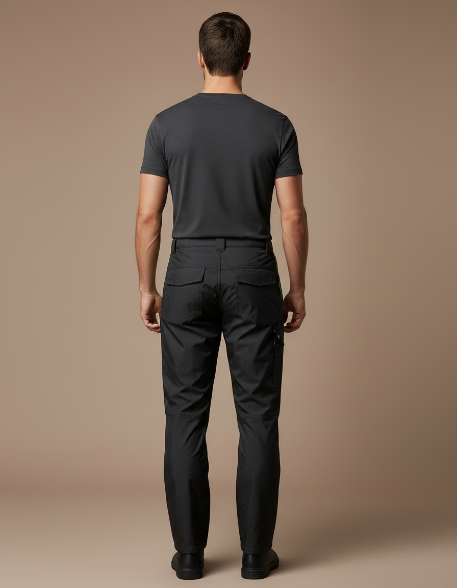 Pantalon De Pluie Noir Fluorescent Imperméable Homme - Polyester - vue 2