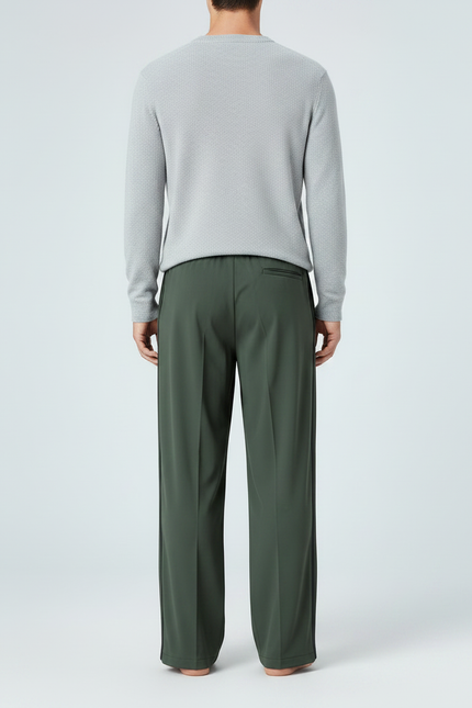 Pantalon De Pluie Vert Militaire Ample Décontracté Homme - Kaki Polyester - vue 2