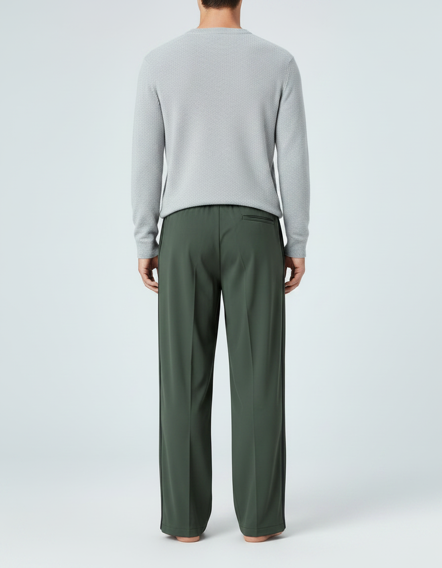Pantalon De Pluie Vert Militaire Ample Décontracté Homme - Kaki Polyester - vue 2