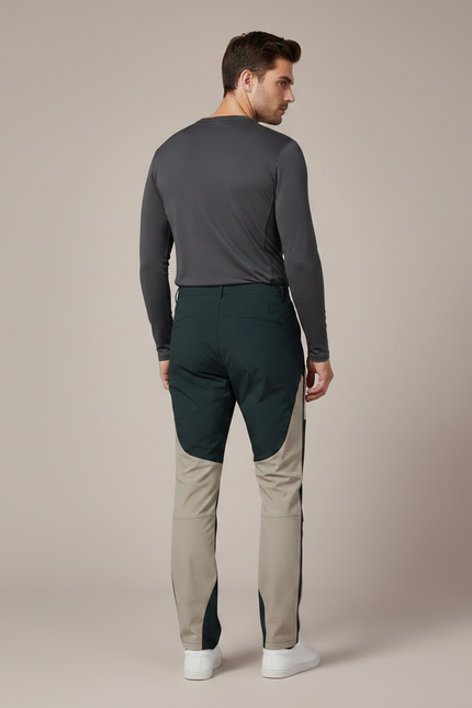 Pantalon De Pluie Bicolore Extensible Léger Randonnée Homme - Multicolore Polyester - vue 2