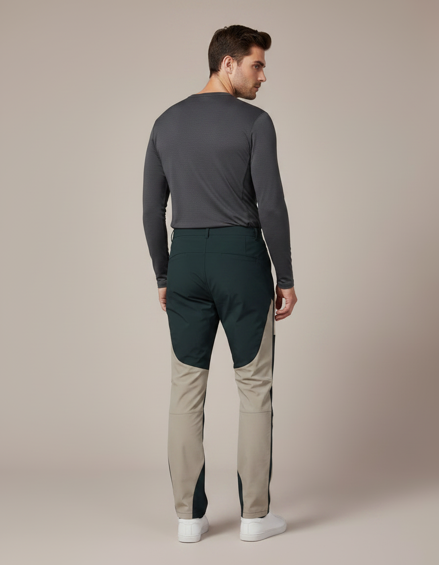 Pantalon De Pluie Bicolore Extensible Léger Randonnée Homme - Multicolore Polyester - vue 2