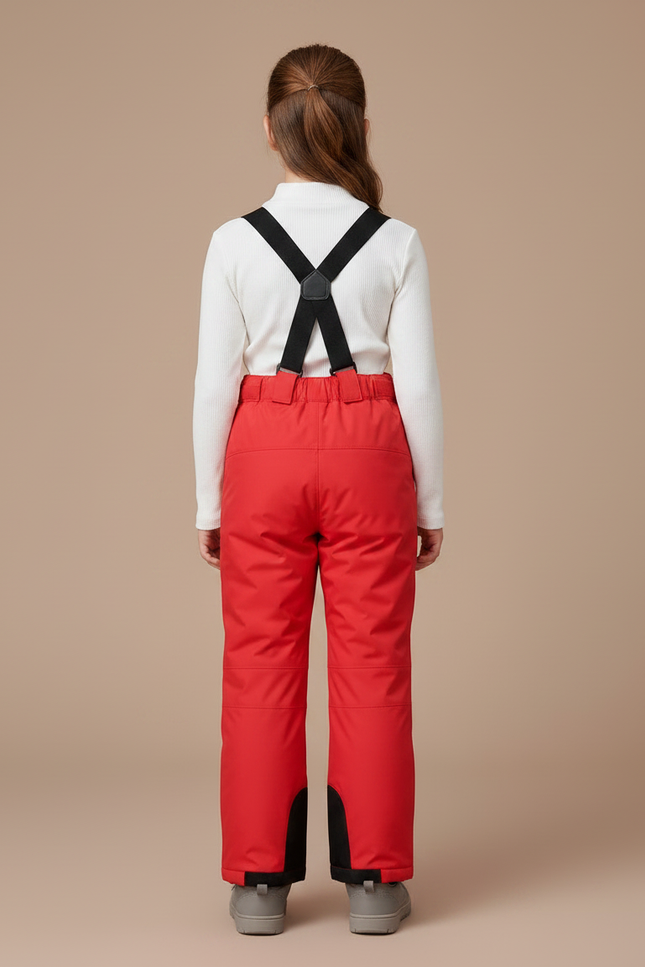 Pantalon De Pluie Rouge Imperméable Enfant Salopette Hiver - Polyester - vue 2