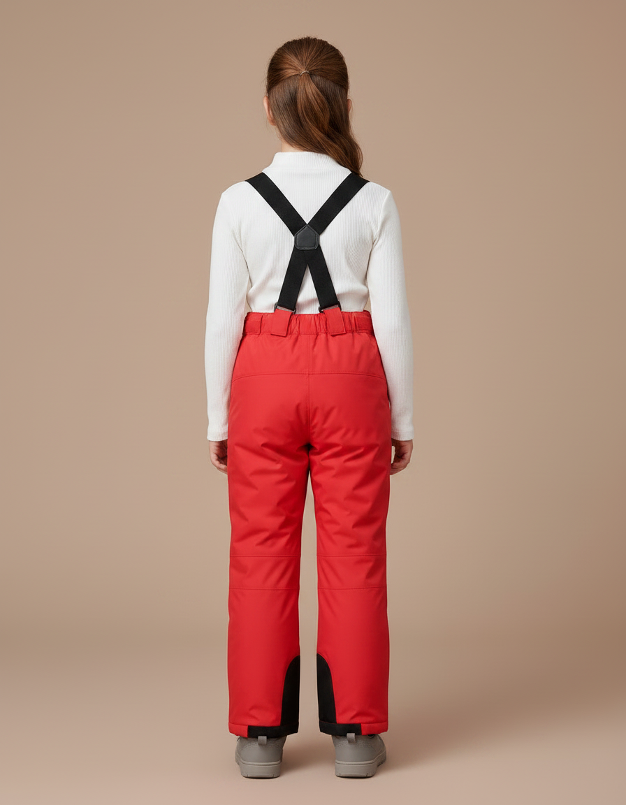 Pantalon De Pluie Rouge Imperméable Enfant Salopette Hiver - Polyester - vue 2