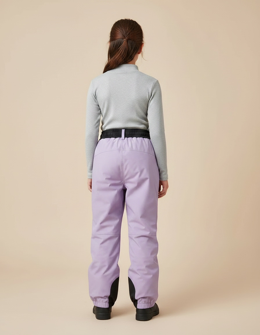 Pantalon De Pluie Lavande Imperméable Cargo Ample Enfant - Violet Polyester - vue 2