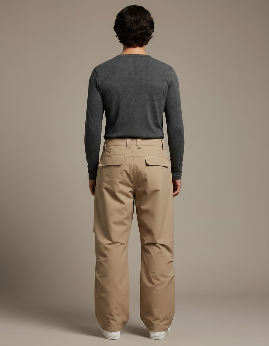 Pantalon De Pluie Beige Ample Imperméable Homme Décontracté - Gabardine - vue 2