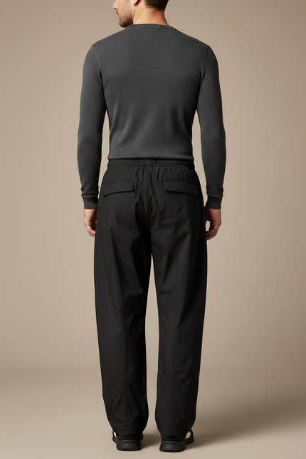 Pantalon De Pluie Noir Cargo Ample Imperméable Homme - Polyester - vue 2