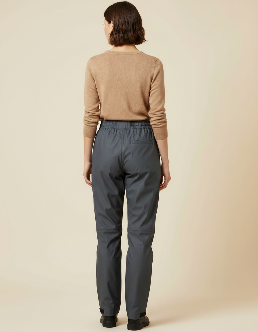 Pantalon De Pluie Gris Imperméable Coupe Droite Femme - Polyester - vue 2