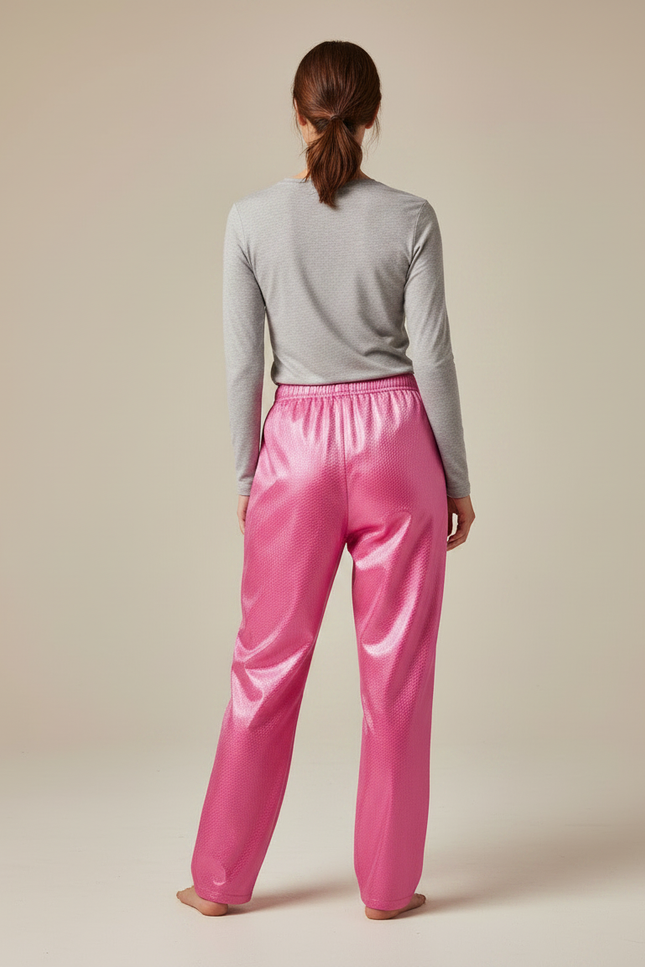 Pantalon De Pluie Rose Brillant Ample Imperméable Femme - Polyester - vue 2