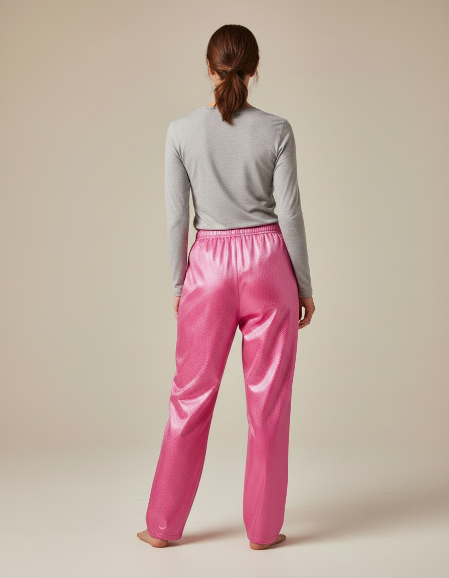 Pantalon De Pluie Rose Brillant Ample Imperméable Femme - Polyester - vue 2
