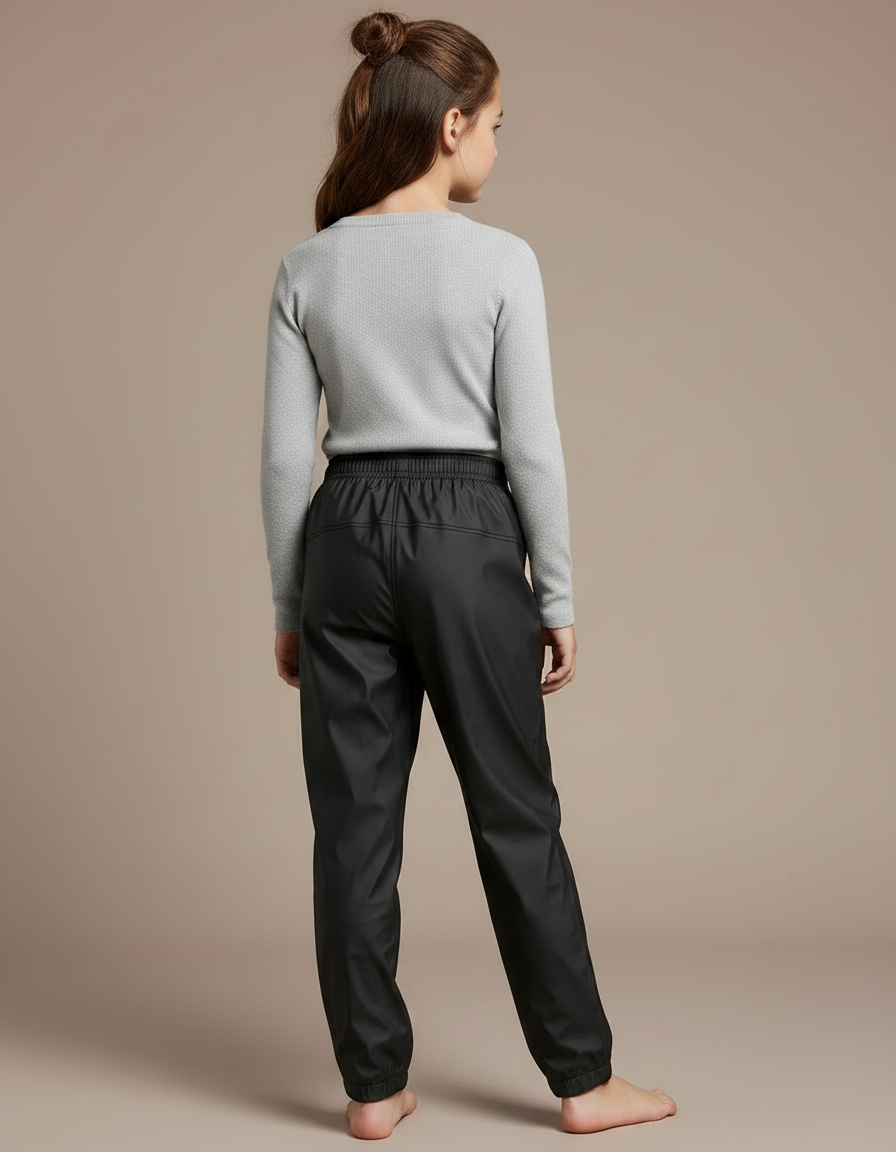 Pantalon De Pluie Noir Impermééable Enfant Ajustable - Polyester - vue 2