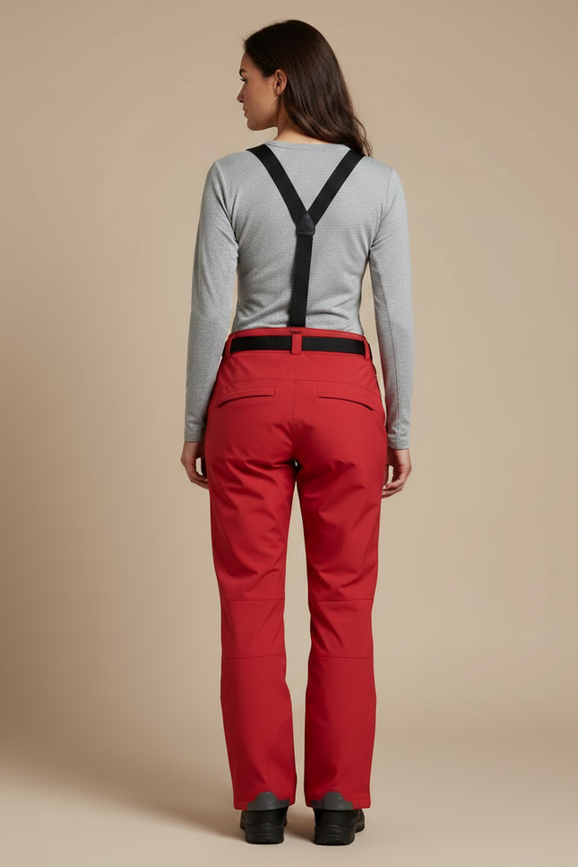 Pantalon De Pluie Rouge Imperméable Bretelles Amovibles Femme - Polyester - vue 2
