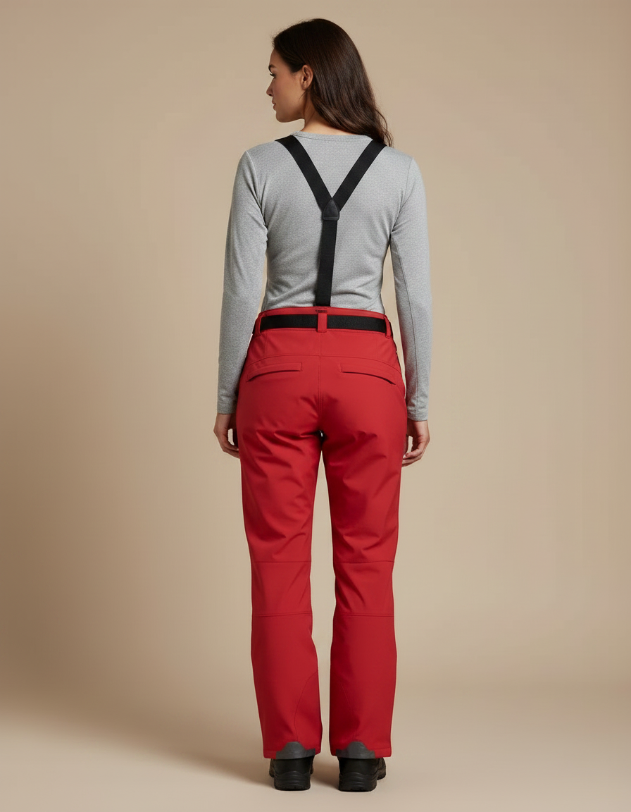 Pantalon De Pluie Rouge Imperméable Bretelles Amovibles Femme - Polyester - vue 2
