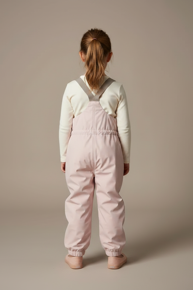 Pantalon De Pluie Rose Bretelles Élastiquées Imperméable Enfant - Polyester - vue 2