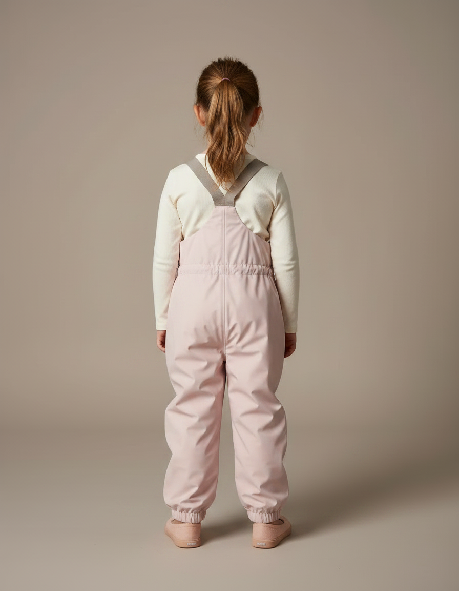 Pantalon De Pluie Rose Bretelles Élastiquées Imperméable Enfant - Polyester - vue 2