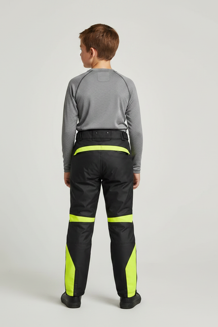 Pantalon De Pluie Noir Imperméable Enfant Bandes Jaunes Fluorescentes - Polyester - vue 2