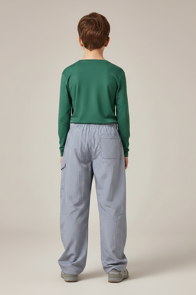 Pantalon De Pluie Gris Ample Léger Cordon Enfant - Polyester - vue 2