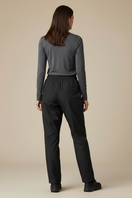 Pantalon De Pluie Noir Imperméable Sport Léger Bandes Latérales - Polyester - vue 2