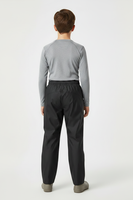 Pantalon De Pluie Noir Imperméable Enfant Réfléchissant Droit - Polyester - vue 2